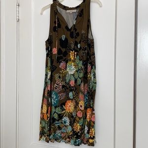 Loft floral swing trapeze dress